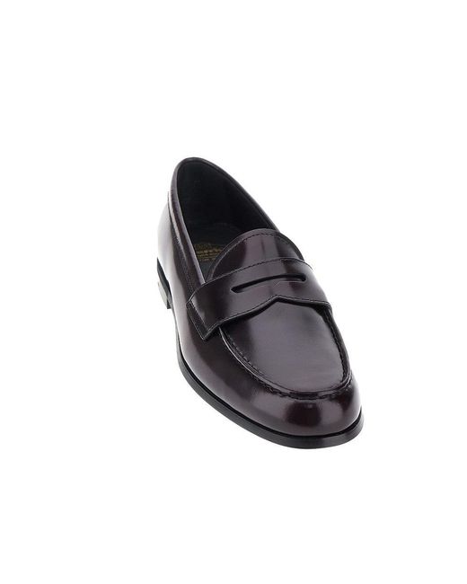 Church's Blue 'Natalie' Fumé Polished Leather Loafers