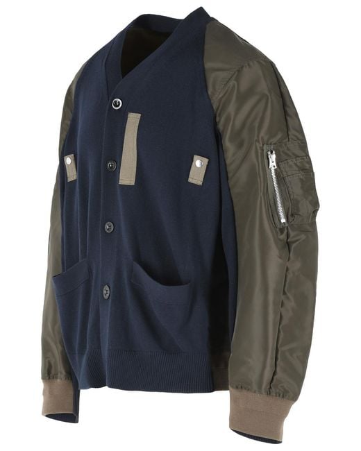 Sacai Blue Cardigan for men