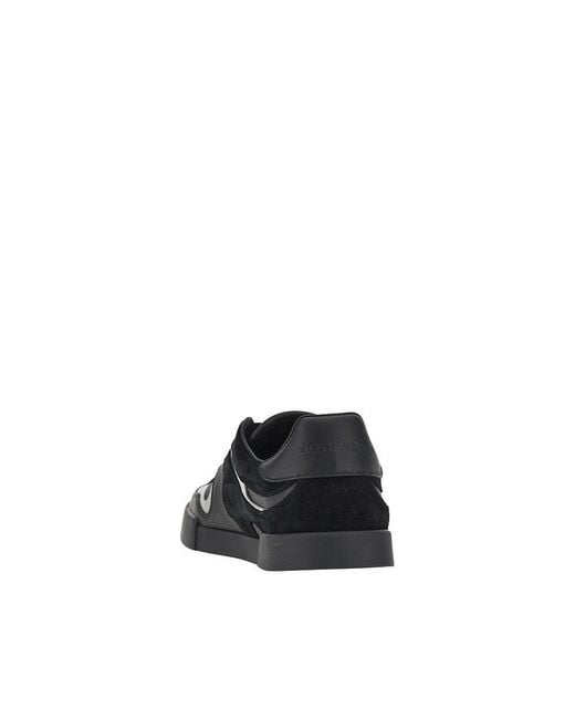 Dolce & Gabbana Black Dolce&Gabbana Portofino Leather Sneakers for men