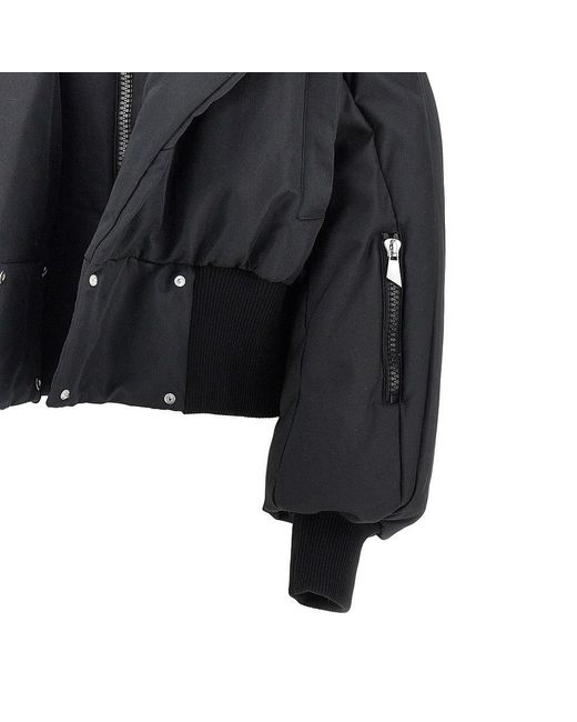 The Attico Black Cotton-Blend Padded Bomber Jacket