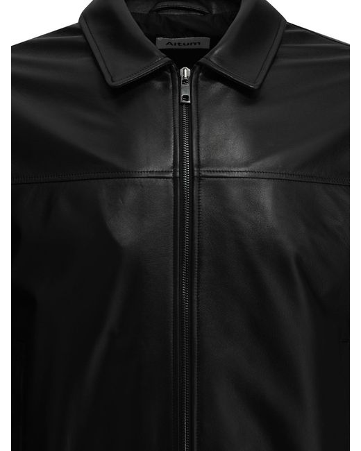 Altum Black Nappa Leather Jacket for men