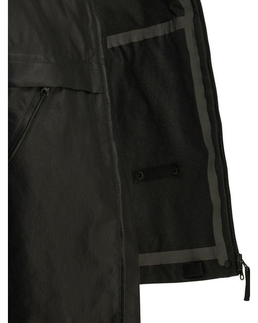 Stone Island Black "Leather Organza" Leather Jacket for men