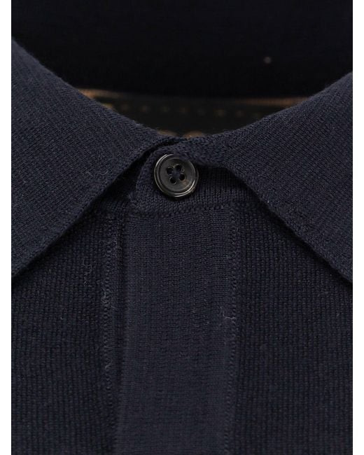 Boss Blue Virgin Wool Polo Shirt for men
