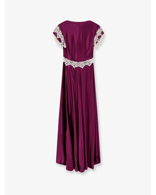 Alberta Ferretti Purple Viscose Long Dress