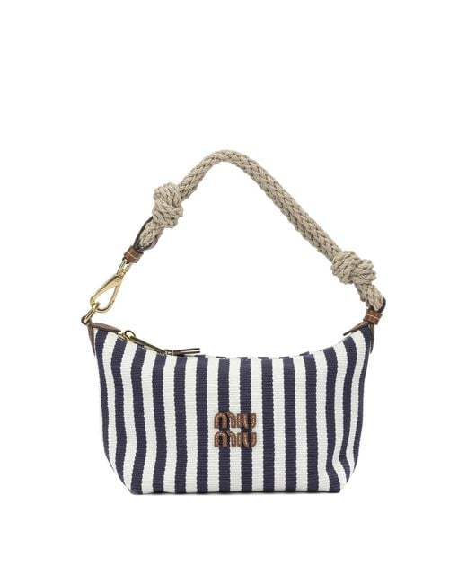 Miu Miu White Small Logo Shoulder Bag