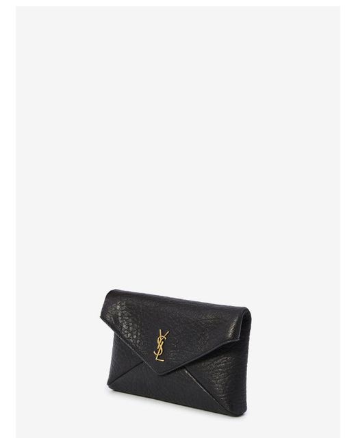 Saint Laurent White Envelope Mini Pouch With Chain