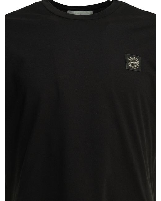 Stone Island Black Crewneck T-Shirt for men