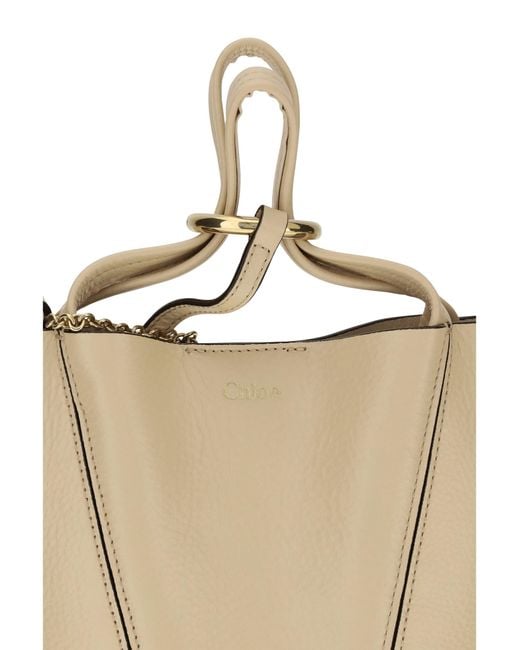 Chloé White Chloé Spin Shoulder Bag