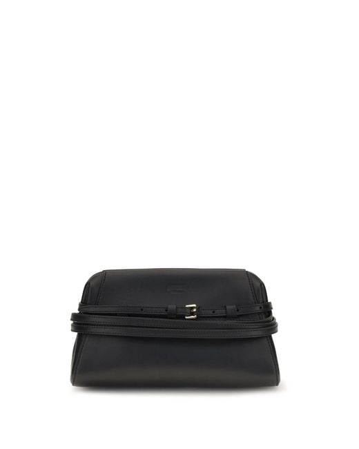 Moschino Black Belt-Detail Clutch