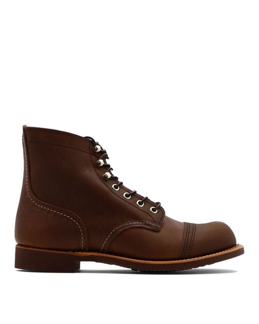 Red Wing Brown "Iron Ranger" Lace-Up Ankle Boots for men