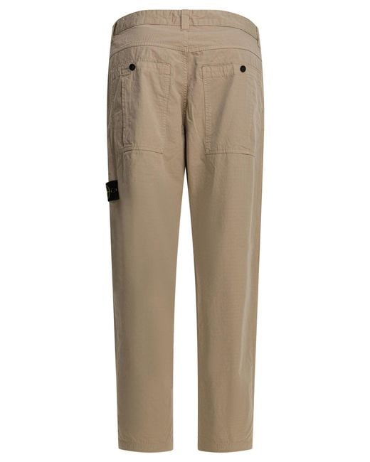 Stone Island Natural Relaxed Fit Cotton Pants for men