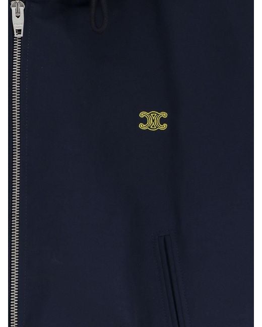 Céline Blue Cotton Blend Jacket With Logo