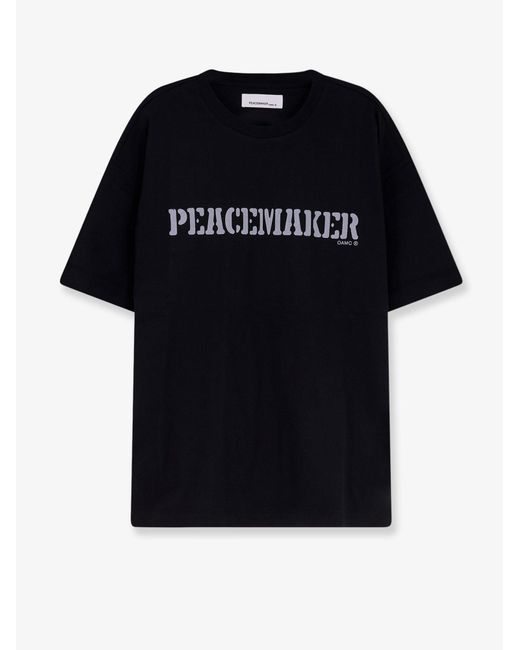 Oamc Peacemaker Black Cotton T-Shirt for men