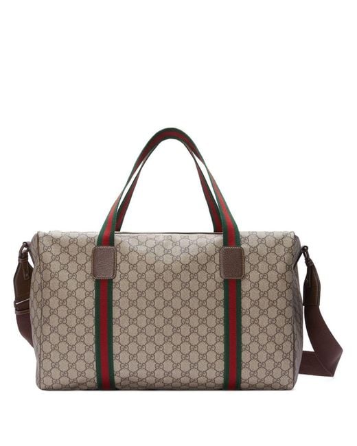 Gucci Brown Travel Bag With Web Detail for men