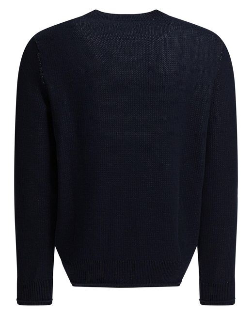 Givenchy Blue Sweater With Embroidered Logo for men
