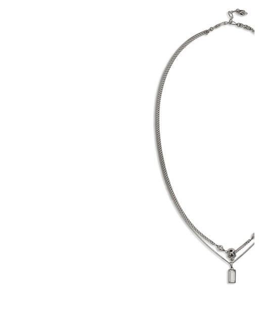 McQueen Metallic Skull Necklace for men