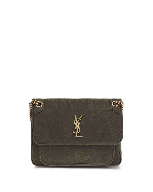Saint Laurent Gray Shoulder Bag Niki Lambskin