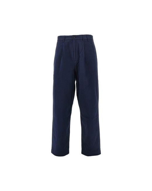Forét Blue 'Writer' Relaxed Fit Pleated Pants for men