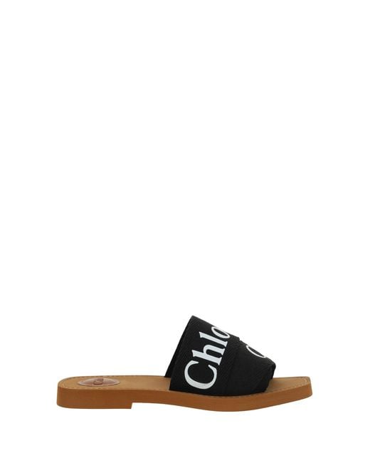 Chloé Black Woody Sandals