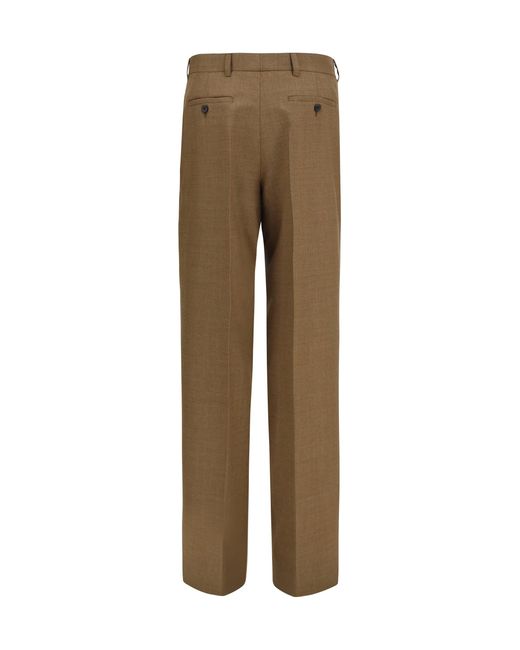Prada Natural Tailored Wool Pants Tobacco