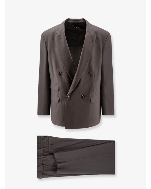 Giorgio Armani Gray Oversized Fluid Virgin Wool Suit for men