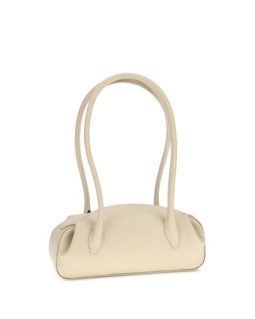 Yuzefi White Mini Oyster Shoulder Bag