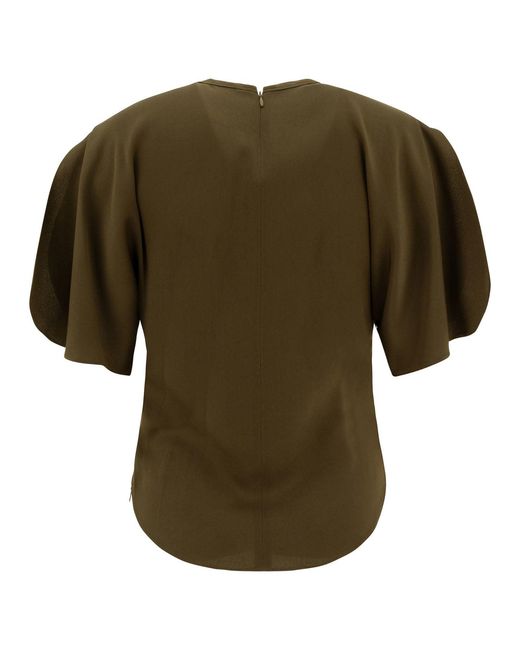 Isabel Marant Green Puff Sleeve Top