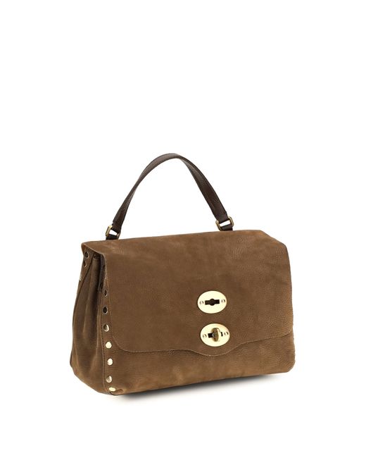 Zanellato Brown Postina Jones Suede Top Handle Bag