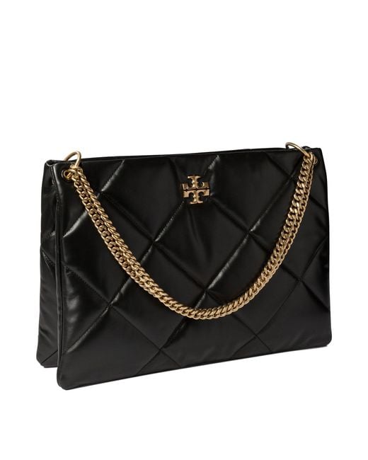Tory Burch Black Kira Diamond Quilt Hobo