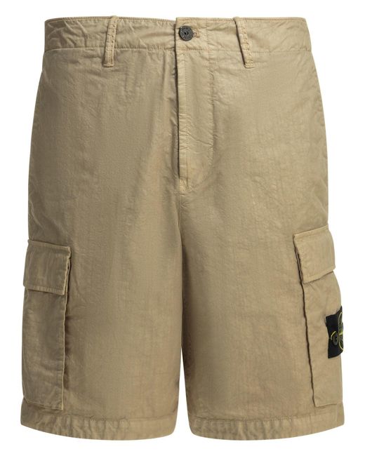 Men's Green Organic Look Cargo Shorts