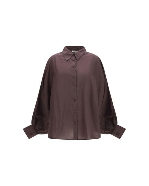 SOSUE Brown Antonia Voile Shirt