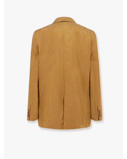 Alysi Natural Blazer Double-Breasted Lyocell-Linen