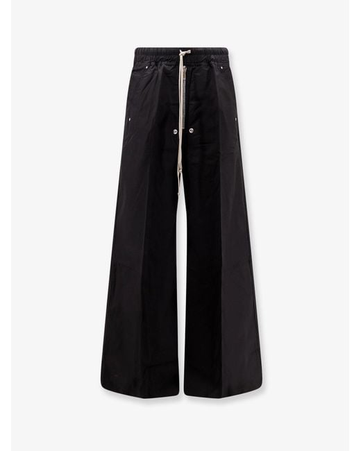 Rick Owens Black Cotton Trousers for men