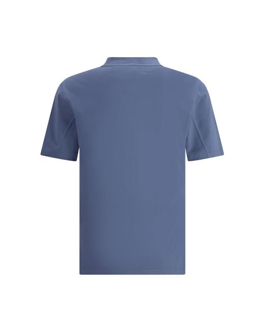 Brunello Cucinelli Blue Logoed T-Shirt for men