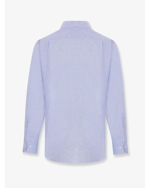 Loro Piana Purple Andrè Linen Shirt for men