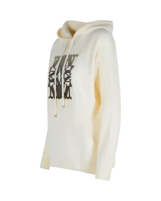 Max Mara White "Taddeo" Wool Sweatshirt