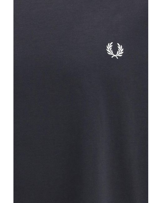 Fred Perry Blue Laurel Wreath Print T-Shirt Anchor for men