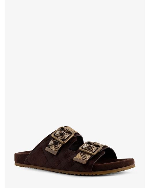 Burberry Brown Urchin Suede And Synthetic Fabric Sandals