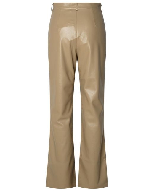 Nanushka Natural 'Leena' Polyurethane Taupe Pants