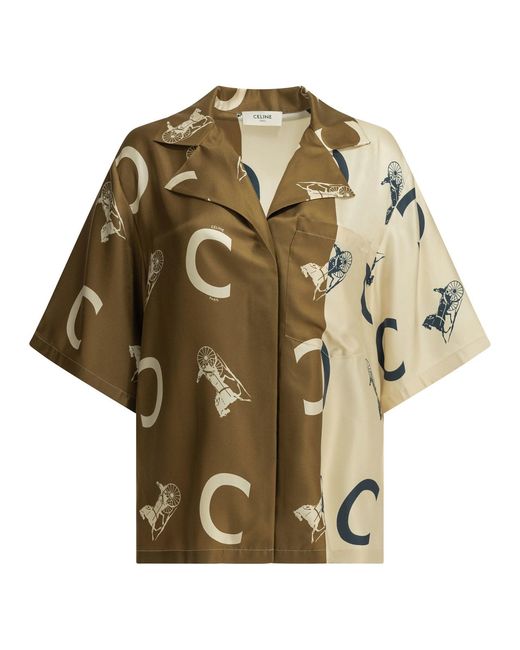 Céline Metallic Silk Shirt