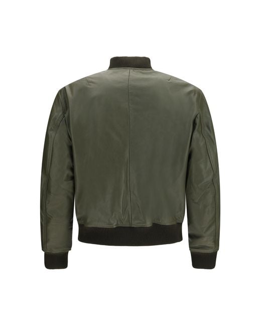sunflower Green Leather Aviator Jacket for men