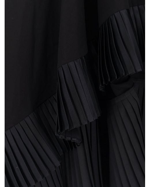Sacai Black Dresses Cotone