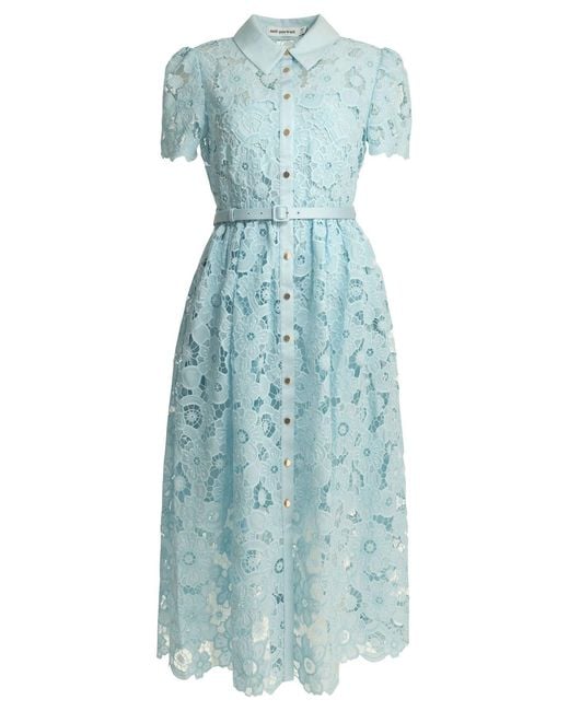 Self-Portrait Blue Lace Midi Dress