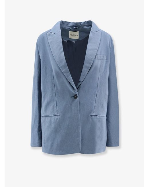 Closed Blue Virgin Wool Blend Blazer
