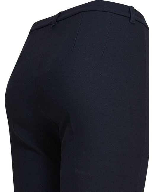 Max Mara Blue Stretch Cotton Blend Pants