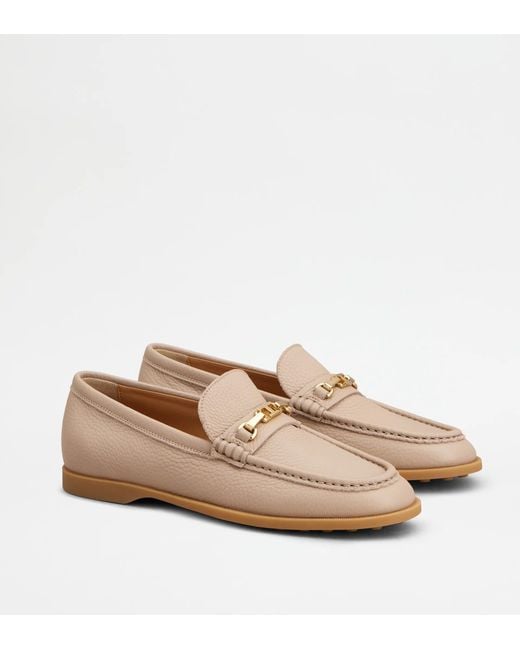 Tod's Natural Leather Loafers