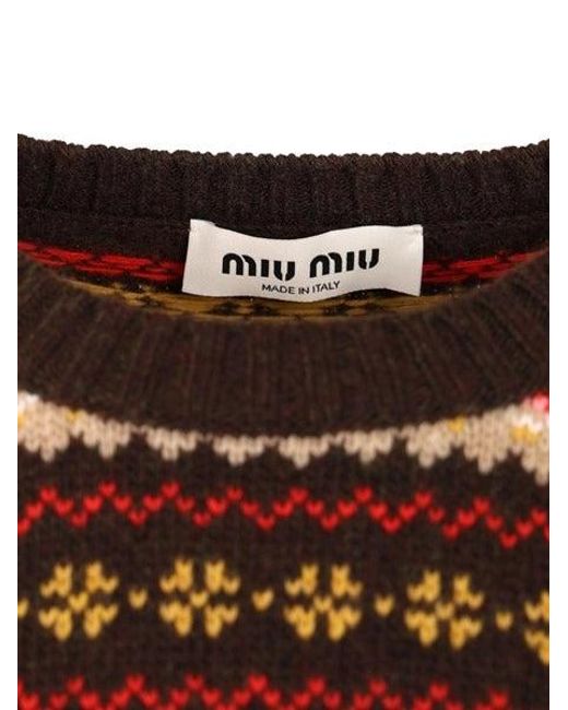 Miu Miu Brown Crewneck Sweater