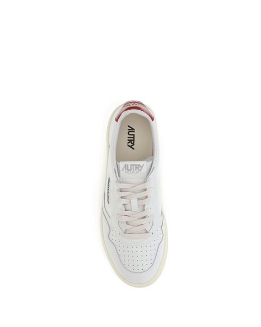 Autry White Medalist Low Sneakers/Deep Claret for men