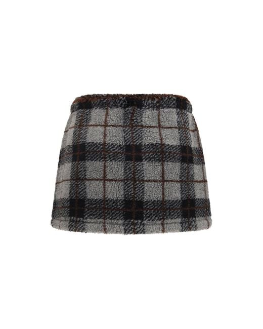 Miu Miu Black Check Mini Skirt