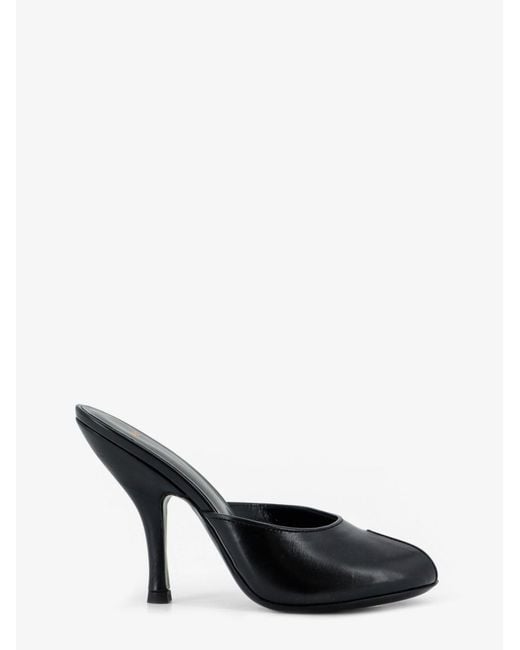 Jude Black Leather Date Mule Sandals